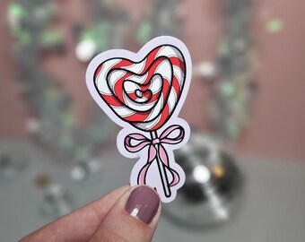 Candy Cane Lolly | Glossy / Holo Sticker | Laptop Decal | Kindles | Journals