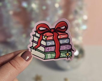 Books and Bows | Glossy or Holo Bookish Sticker | Laptop Decal | Kindles | Journals