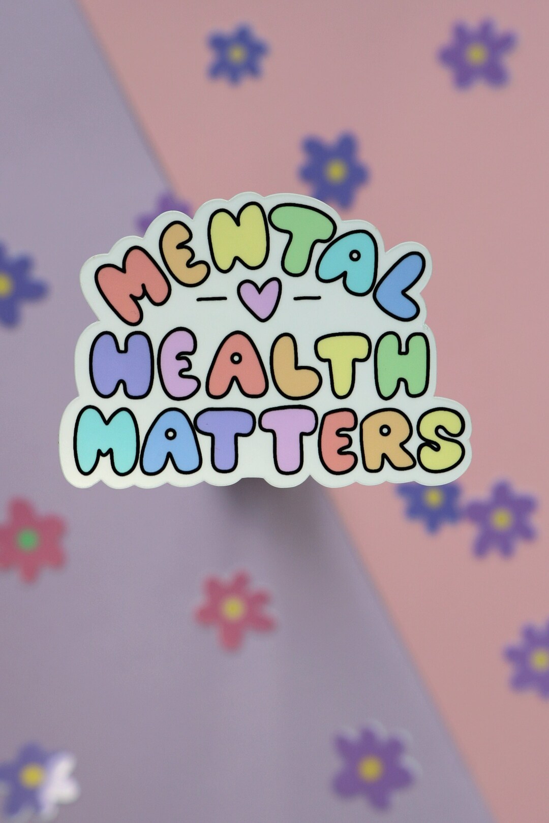 Mental Health Matters | Glossy Cute Pastel Quote Sticker | Laptop Decal ...