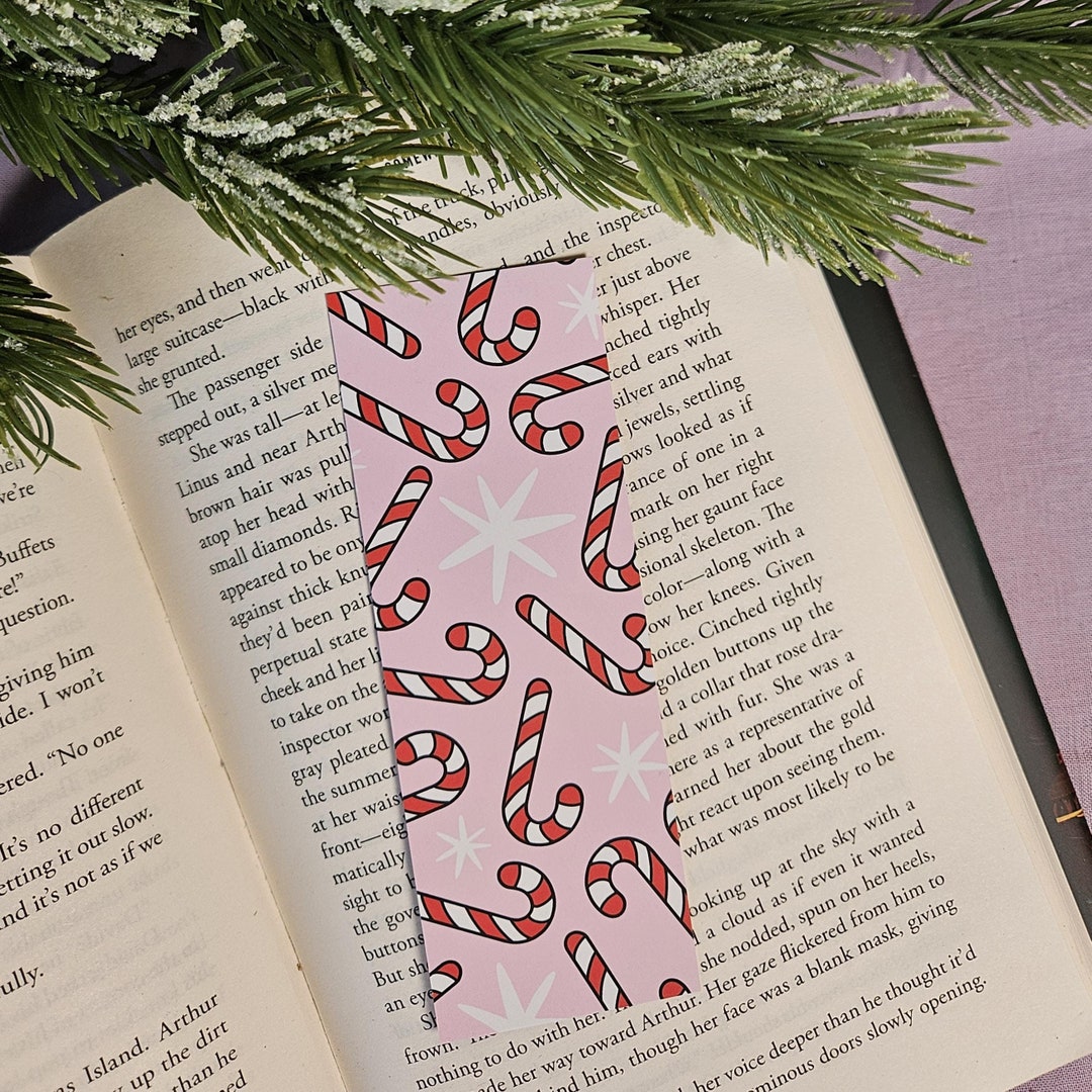 Candy Cane Lane | Double-sided Bookmark | Cute Bookish Reading ...
