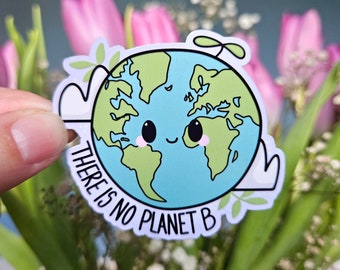 There Is No Planet B | Glossy & Holo Earth Sticker | Laptop Decal | Water Bottles | Journals