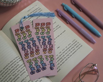 Read Banned Books Pastel Bookmark | Double Sided | With or Without Tassel