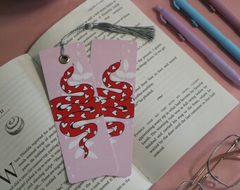 Heart Snake Bookmark | Double Sided | With or Without Tassel