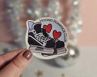 Hockey Romance Club | Glossy or Holo Tattoo Style Bookish Sticker | Laptop Decal | Kindles | Journals