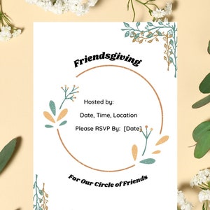 Thanksgiving Invitation, Editable, Digital Download, Printable, Custom Invitation, Friendsgiving