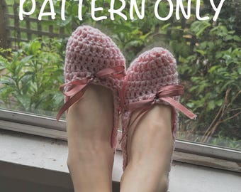 Patrón de crochet para zapatillas de ballet: Tallas 6-12 para mujer (descarga digital)