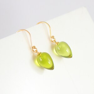 1 Pair Excellent Peridot Quartz Earring Teardrop Earrings, Dangle Drop Earrings, Minimalist Earrings, Peridot Earrings Jewelry Gift For Her.