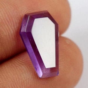 AAA+Quality 1 Pair Of Natural Amethyst Coffin Shape Approx.17X10MM Tablet Cut Flat Bottom High Polished Gemstone Handmade, Suberb Item