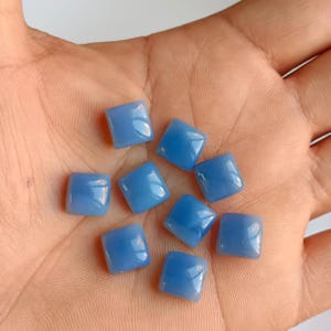 AAA+Quality Natural Blue Opal Square Shape Cabochon, Flat back Calibrated Smooth, Wholesale Gemstones Supplier, All Sizes Available