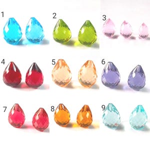 Half top drilled 1 Pair Briolette cut teardrop gemstones 6X9mm to 10x40 mmDrop shape Gemstone Briolette cut Faceted High Polished Handmade