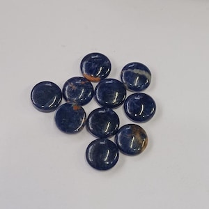 AAA+ Quality Natural Sodalite Round Shape Cabochon Flat back Calibrated Smooth, Wholesale Gemstones Supplier, All Sizes Available