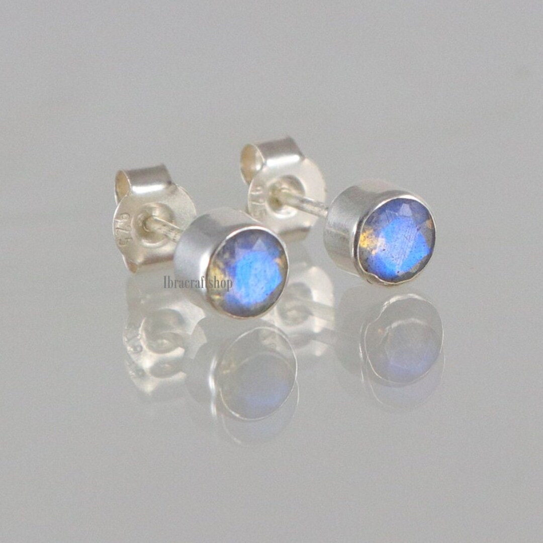 Orecchini A Bottone In Argento 925 Con Multi Pietre Preziose – 6x6mm, Fatti A Mano, Gioielli Designer Per Donna In Topazio Fumé