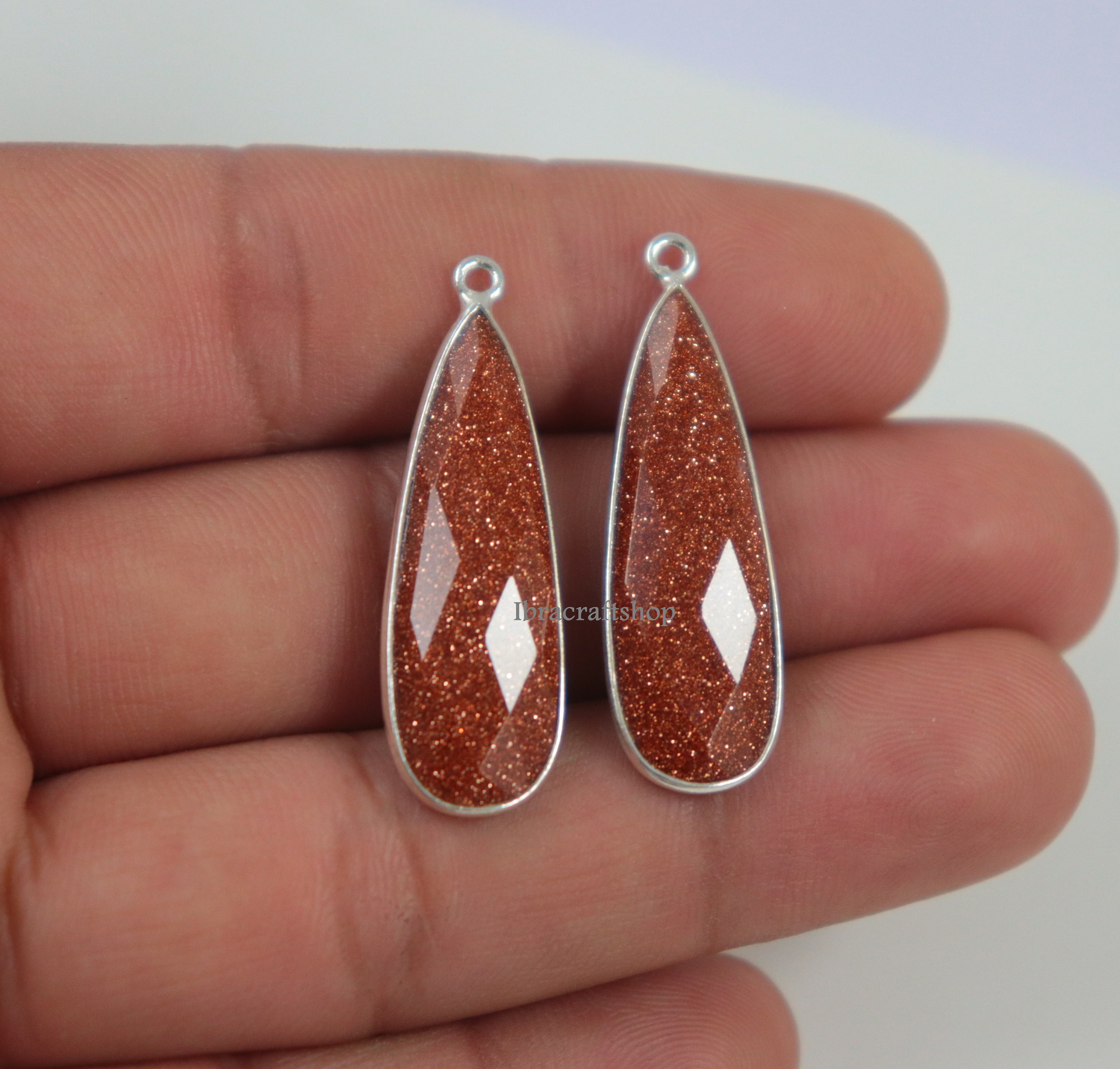 5 Connecteurs Lunette Pierre Soleil 11x8mm Plaqué Argent - Fabrication Bijoux