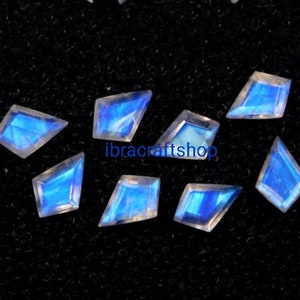 AAA Blue Fire White Rainbow Moonstone 5 Pair Rainbow Moonstone 13X8 mm Kite Shape normal Cut Loose Gemstone For Jewelry Making Moonstone