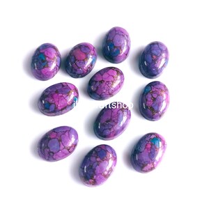 Natural Purple Bronze Turquoise Oval Shape Cabochon Flat Back AAA+ Quality Calibrated Wholesale Gemstones, All Sizes Available