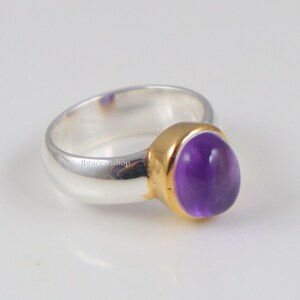 Amethyst Ring , Gemstone Ring, Gold polish Ring, Boho Ring, Statement Ring, Engagement Ring, February Birthstone, Gift for mom, Dainty Ring