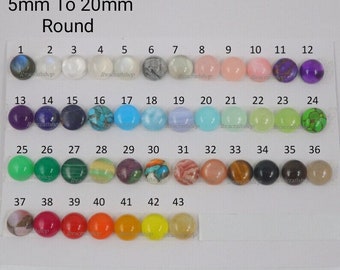 Cabochon rond, Dos plat, Petit poli de haute qualité pour bijoux, Pierre semi-précieuse, Lisse calibrée, Grossiste, Toutes tailles disponibles