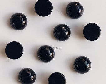 Natuurlijke zwarte onyx cabochon 2 mm tot 20 mm rond kussen cabochon edelsteen sieraden maken van alle maten beschikbaar