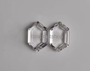 1 Piece Crystal Quartz 11x6 mm And 16x10mm Hexagon shape cutstone , Handmade Gemstone, Jewelry Making, Gift for her