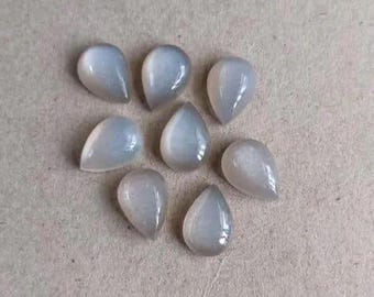 Natuurlijke grijze maansteen peervorm cabochon platte achterkant gekalibreerd 5 x 7 mm tot 20 x 30 mm