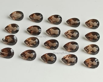 Quarzo fumé sfaccettato a forma di pera: pietra per la creazione di gioielli fatti a mano