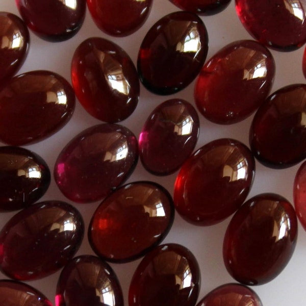 AAA+ Quality Natural Garnet Oval Shape Cabochon Flat Back Calibrated Wholesale Gemstones, All Sizes Available l