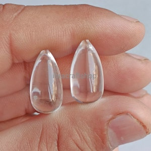 Rock Crystal Quartz Smooth Teardrops  mm High Polished Crystal Teardrop Beads For Jewelry Making