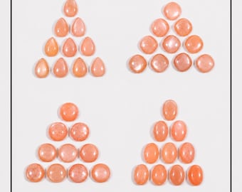 Peach Moonstone Cabochon: Round, Oval, Pear, Cushion - Jewelry Making