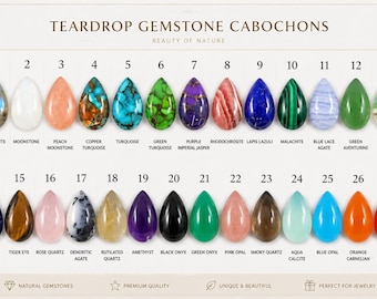 Pear Cabochon: Polished Gemstone Flatback for Jewelry Making