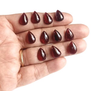 Red Garnet Pear Cabochon: AAA+ Mozambique Gemstone
