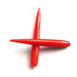 Red Coral Quartz Teardrop Beads: Smooth Briolette Gemstone Pair