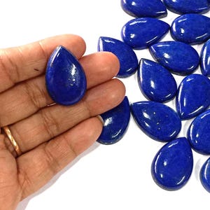 AAA+ Quality Natural Lapis Lazuli  Tear Drop Shape Cabochon, Flat Back Calibrated Pear Shape Wholesale Gemstones All, Sizes mm Available