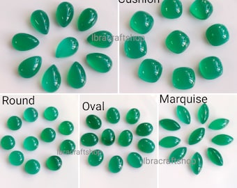 Natuurlijke groene Onyx ovaal, peer, rond, kussen, Marquise Cabochon 2 mm tot 20 mm rond kussen 5X3 mm tot 25X18 mm ovale peer Marquise Cabochon