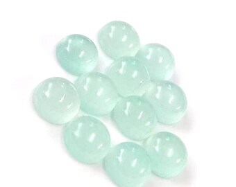 Aqua Chalcedony Cabochon: Round Flat Back Gemstone (2-20mm)