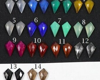 Approx.13X8MM Rose Cut Flat Bottom 1Pair Of Natural Mix Gemstone Kite Shape High Polished Gemstone Handmade Suberb Item Use for Jewelry