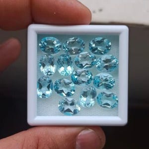 Natural Sky Blue Topaz 5X3 mm To 14X10 mm Oval Cut Normal Cut Gemstone Sky Blue Topaz Size Faceted Oval Cut Gemstone jewelry making Gemstone