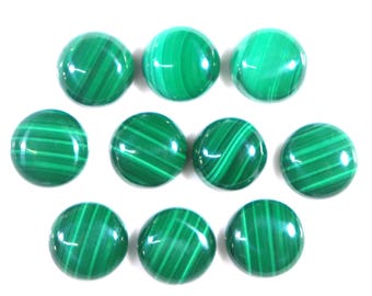 Ronde cabochon natuurlijke malachiet: edelsteen met platte achterkant (4 mm-25 mm)
