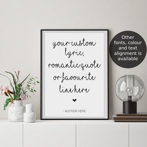 Custom Quote Print Personalised Text Print