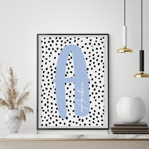 Personalised Name and Letter, bedroom print