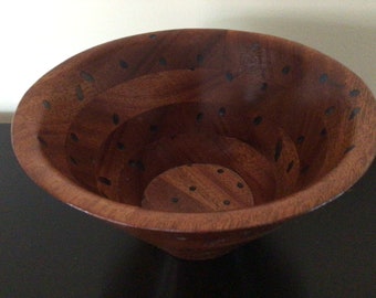 Mahogany bandsaw bowl polka dots