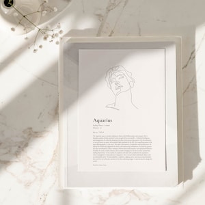 He is Aquarius Print.. Aquarius Gift, Astrology Print, Custom Star Sign Print, Star Sign Wall Art, Aquarius Poster, Aquarius Gift For Him.