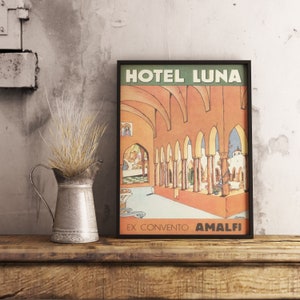 Amalfi Vintage Poster, Vintage print, Vintage Poster, Vintage Travel Poster, Italy Print, Vintage Wall Art, Retro Travel Poster