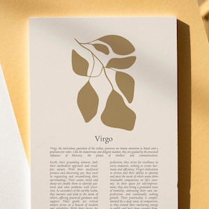 La impresión de Virgo... Regalo de Virgo, impresión de astrología, impresión de signo de estrella personalizada, arte de pared de signo de estrella Boho, cartel de Virgo, regalo de Virgo para ella