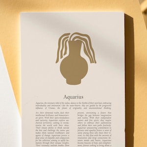 The Aquarius Print, Aquarius Gift, Astrology Print, Custom Star Sign Print, Star Sign Wall Art, Aquarius Poster, Aquarius Gift For Her