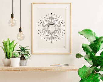 Moon Phases Art Print: Boho Celestial Decor (A4)