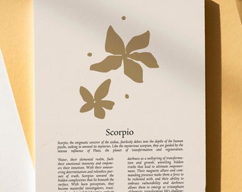 The Scorpio Print.. Scorpio Gift, Astrology Print, Custom Star Sign Print, Star Sign Wall Art Boho, Scorpio Poster, Scorpio Gift For Her