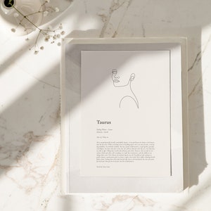 Ona jest Bykiem Drukuj.. Prezent Byk, Druk Astrologiczny, Niestandardowy Druk Znaku Zodiakalnego, Sztuka Ścienna Znaku Zodiakalnego Boho, Plakat Byk, Prezent Byk Dla Niej