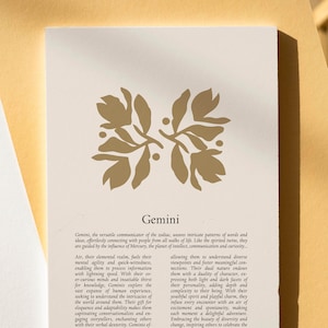 The Gemini Print.. Gemini Gift, Astrology Print, Custom Star Sign Print, Star Sign Wall Art Boho, Gemini Poster, Gemini Gift For Her