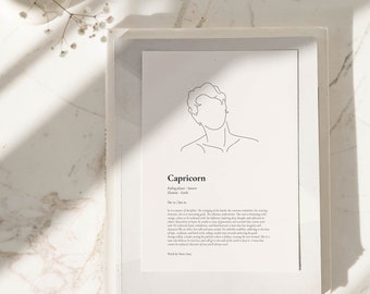 Capricorn Man Print: Star Sign Astrology Art (A4)