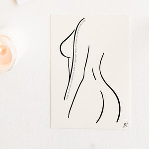 In A Lifetime Print.. Line Art Print / Line Art Women / Black and White Print / Minimal Poster / Minimalist Wall Art / Abstract Women Print